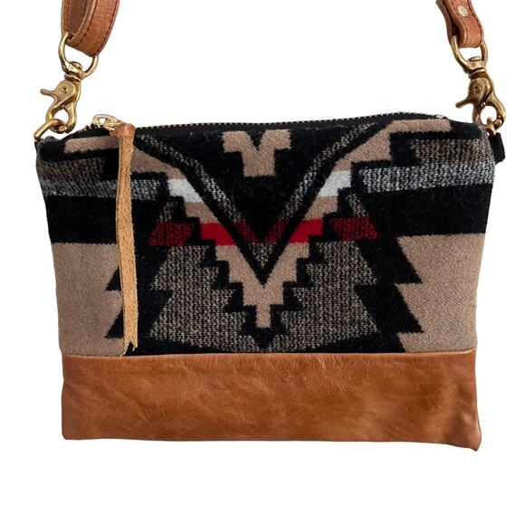 Rais Cane Vida Crossbody Bag with Pendleton Wool and Leather - Picture 2 of 14